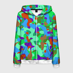 Толстовка 3D на молнии мужская Абстракция цвета, цвет: 3D-белый