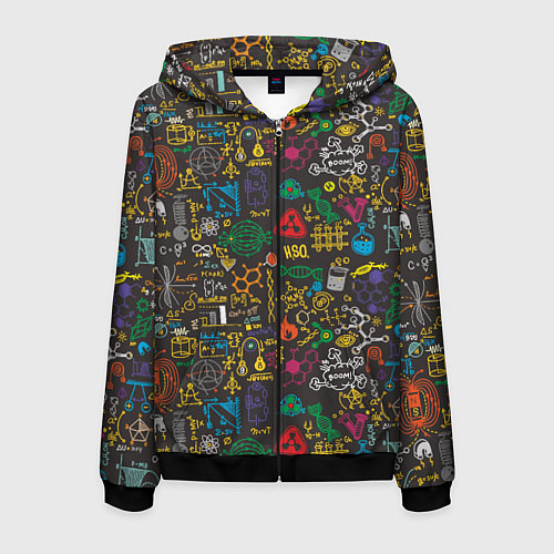 Мужская толстовка на молнии Шпаргалка по химии / 3D-Черный – фото 1