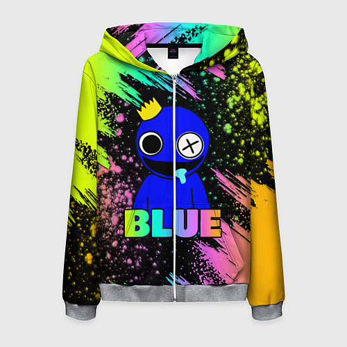 Мужская толстовка на молнии Rainbow Friends - Blue / 3D-Меланж – фото 1