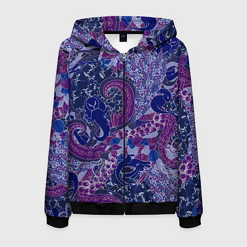 Мужская толстовка на молнии Морской кролик / 3D-Черный – фото 1