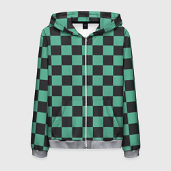 Толстовка 3D на молнии мужская Танджиро Камадо клинок рассекающий демонов кимоно, цвет: 3D-меланж