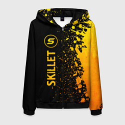 Толстовка 3D на молнии мужская Skillet - gold gradient: по-вертикали, цвет: 3D-черный