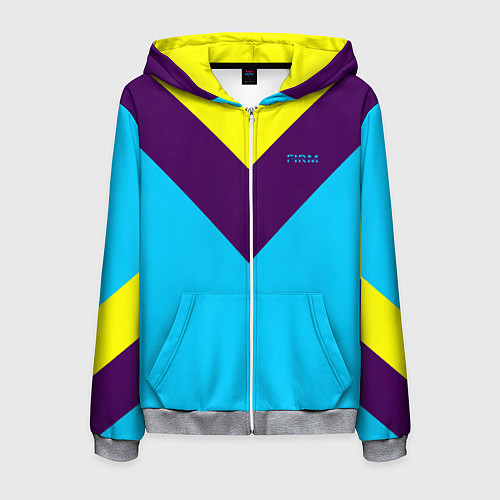 Мужская толстовка на молнии FIRM как в 80х / 3D-Меланж – фото 1