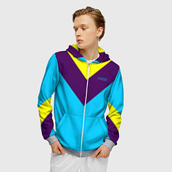 Толстовка 3D на молнии мужская FIRM как в 80х, цвет: 3D-меланж — фото 2
