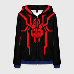 Мужская толстовка на молнии Кибер паук с черепом