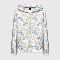 Мужская толстовка на молнии Геймпад в горошек