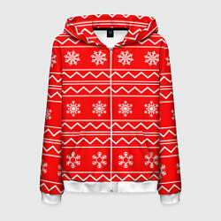 Мужская толстовка на молнии Winter snowflakes