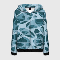 Толстовка 3D на молнии мужская Снежные лабиринты, цвет: 3D-черный