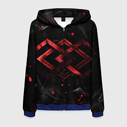 Мужская толстовка на молнии Красные ромбы и брызги
