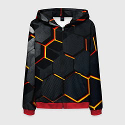 Мужская толстовка на молнии Плиты стиль соты киберпанк