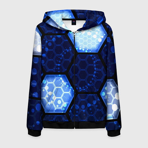 Мужская толстовка на молнии Магическая броня соты из игры ведьмак / 3D-Черный – фото 1