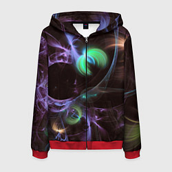Мужская толстовка на молнии Магические фиолетовые волны и цветные космические