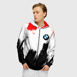 Толстовка 3D на молнии мужская BMW art, цвет: 3D-черный — фото 2
