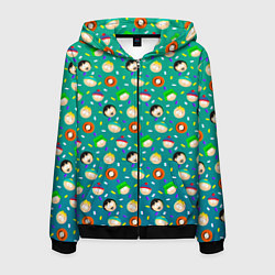 Мужская толстовка на молнии Южный Парк - паттерн персонажи