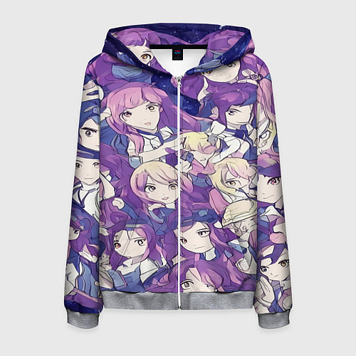 Мужская толстовка на молнии Японские девушки в стиле анимэ / 3D-Меланж – фото 1