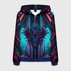 Мужская толстовка на молнии Кибернетический узор дракона