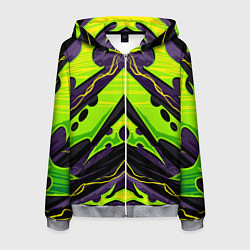 Толстовка 3D на молнии мужская Ядовитый экстримальный узор, цвет: 3D-меланж