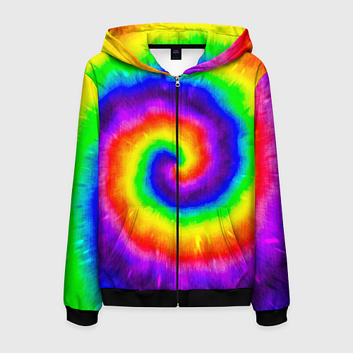 Мужская толстовка на молнии Тай-дай / 3D-Черный – фото 1