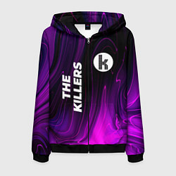 Толстовка 3D на молнии мужская The Killers violet plasma, цвет: 3D-черный