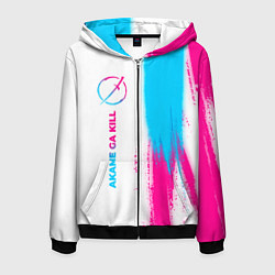 Мужская толстовка на молнии Akame ga Kill neon gradient style: по-вертикали