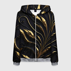 Мужская толстовка на молнии Золотой орнамент на черном