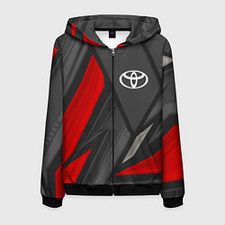 Толстовка 3D на молнии мужская Toyota sports racing, цвет: 3D-черный