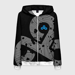 Толстовка 3D на молнии мужская Форма Cloud 9 black, цвет: 3D-белый