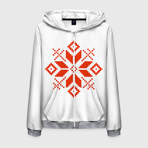 Мужская толстовка на молнии Удмуртский узор / 3D-Меланж – фото 1