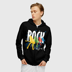 Толстовка 3D на молнии мужская Rock Night, цвет: 3D-черный — фото 2