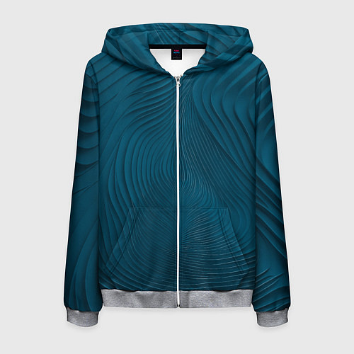 Мужская толстовка на молнии Фантазия в синем / 3D-Меланж – фото 1