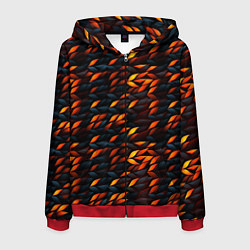 Мужская толстовка на молнии Black orange texture