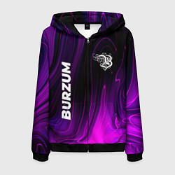 Толстовка 3D на молнии мужская Burzum violet plasma, цвет: 3D-черный