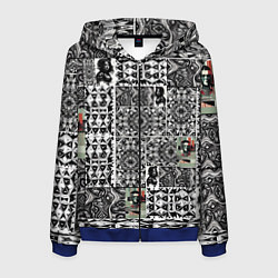 Толстовка 3D на молнии мужская Орнамент древних цивилизаций, цвет: 3D-синий