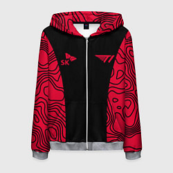 Толстовка 3D на молнии мужская T1 форма red, цвет: 3D-меланж