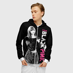 Толстовка 3D на молнии мужская Blackpink Beautiful Lisa, цвет: 3D-белый — фото 2