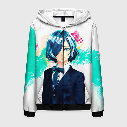 Мужская толстовка на молнии Touka Kirishima / 3D-Черный – фото 1