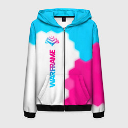 Мужская толстовка на молнии Warframe neon gradient style: по-вертикали