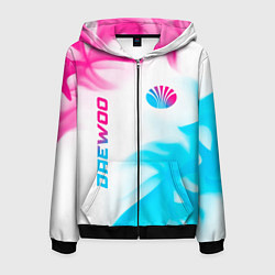 Мужская толстовка на молнии Daewoo neon gradient style: надпись, символ