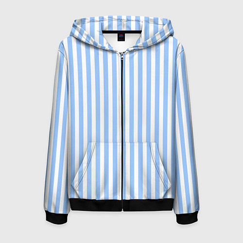 Мужская толстовка на молнии Полосатый морской / 3D-Черный – фото 1