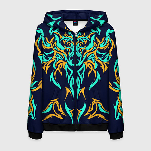 Мужская толстовка на молнии Колючий / 3D-Черный – фото 1