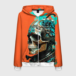 Толстовка 3D на молнии мужская Art skull - irezumi - Japan, цвет: 3D-белый