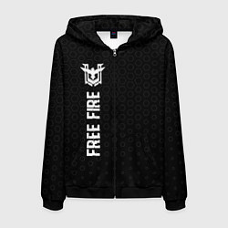 Толстовка 3D на молнии мужская Free Fire glitch на темном фоне: по-вертикали, цвет: 3D-черный
