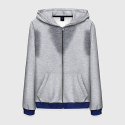 Толстовка 3D на молнии мужская С пятнами пота, цвет: 3D-синий