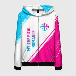 Мужская толстовка на молнии My Chemical Romance neon gradient style: надпись,