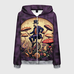 Мужская толстовка на молнии Джентельмен в грибной стране
