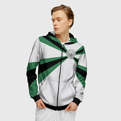 Толстовка 3D на молнии мужская Железнодорожные войска, цвет: 3D-черный — фото 2