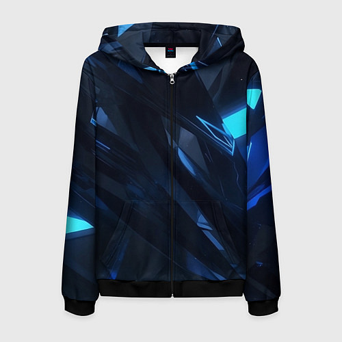 Мужская толстовка на молнии Синяя безгранность / 3D-Черный – фото 1