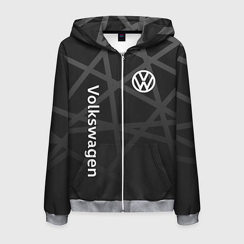 Мужская толстовка на молнии Volkswagen - classic black / 3D-Меланж – фото 1