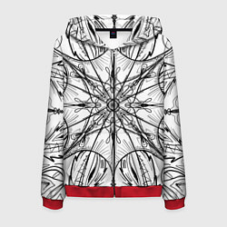 Толстовка 3D на молнии мужская Абстрактный контрастный паттерн, цвет: 3D-красный