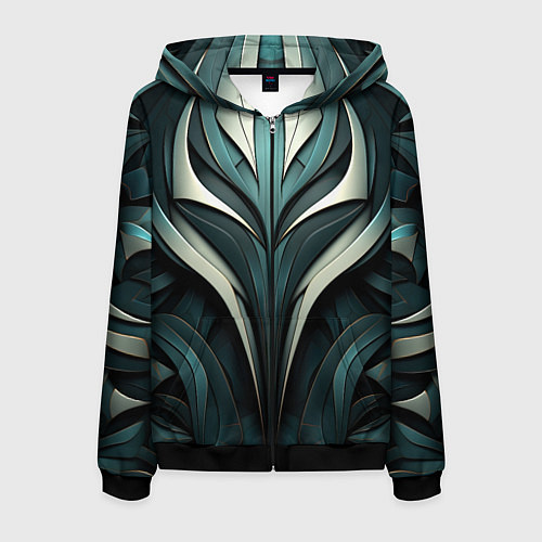 Мужская толстовка на молнии Абстрактные узор в виде лица / 3D-Черный – фото 1